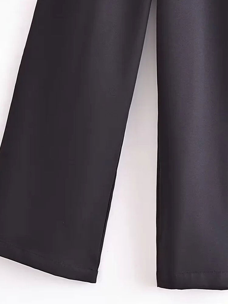 TRAF New Summer Women Elegant Solid Ruffle Sexy White Jumpsuits Fashion Long Jumpsuit with Belt