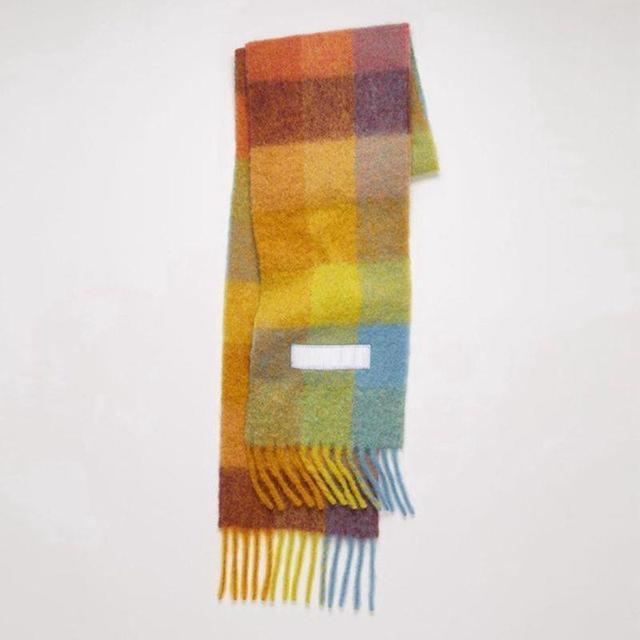 New Scarf Autumn and Winter Multicolor Thickened Plaid Scarf The Same Length Warm Shawl For Men and Women Scarves