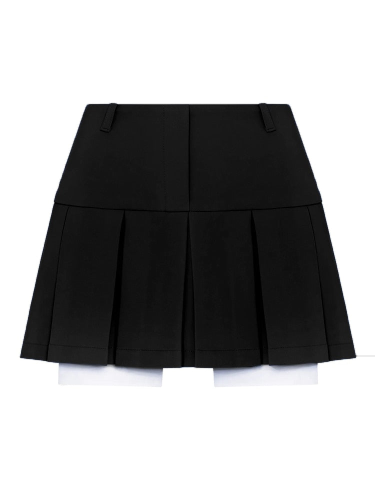 Fall Women Blazer Suit Two Piece Sets Turn-down Collar Blazers Tops And Pleated Skirts Femme High Street Y2K Outfits Only Black Skirts