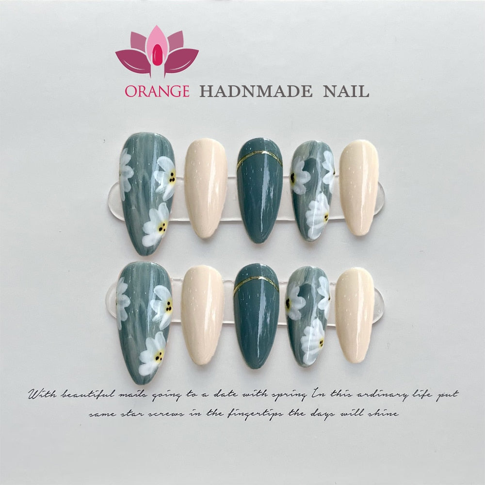 Handmade Acrylic Press on Nail With 3d Designs Full Cover Coffin Head Manicuree With Butterfly Decoration Nail Art Wearable Nail Spain