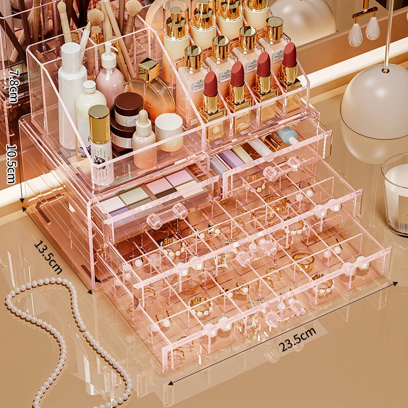 Large capacity, multiple combinations, nail jewelrystorage box, transparent multi-layer nail box, classified drawer, jewelry box
