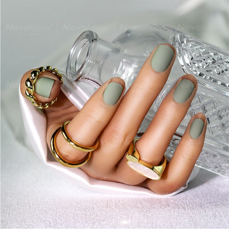 Navolution 24Pcs/Set DIY Manicure Wearable Fake Nails press on Detachable Finished Fingernails Ballet Square Head Almond Short