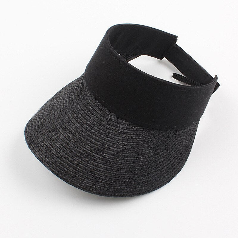 Summer Empty Top Sun Hat - Female Outdoor Visor Cap Casual Shade Hat Straw Wide Large Brim Beach Sunhat Lady Style 5
