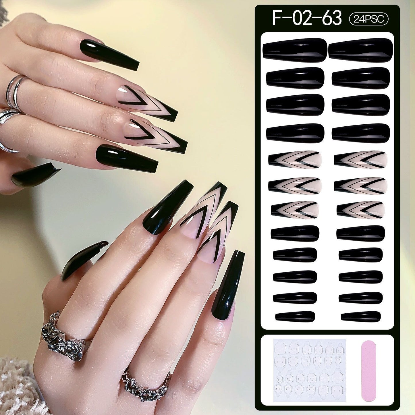 Fake Nails Heart Pattern Full Cover Fake Nails DIY Glue Press On Nails Nail Supplies For Professionals