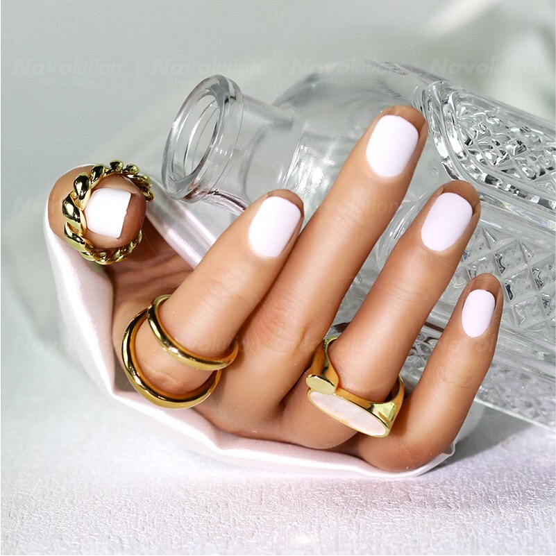 Navolution 24Pcs/Set DIY Manicure Wearable Fake Nails press on Detachable Finished Fingernails Ballet Square Head Almond Short