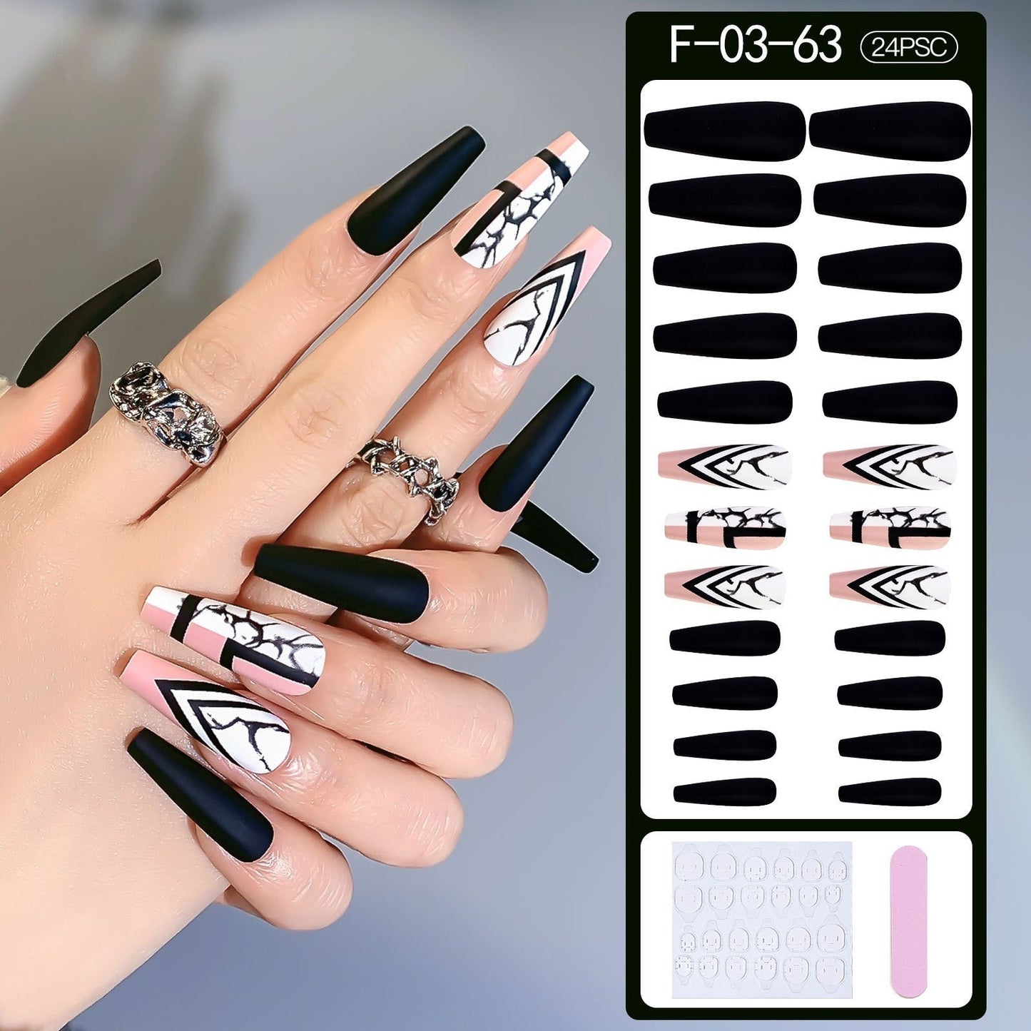 Fake Nails Heart Pattern Full Cover Fake Nails DIY Glue Press On Nails Nail Supplies For Professionals