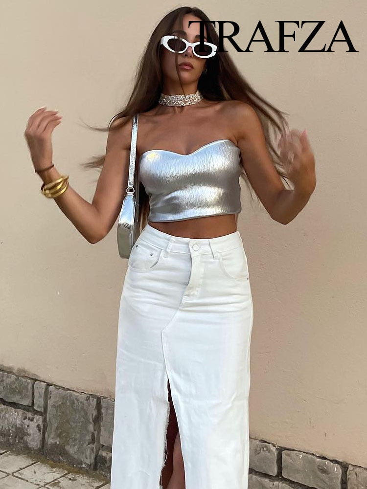 2023 Summer Women New Fashion Solid Backless Zipper Sexy Tank Tops Woman Sleeveless Female Chic Corset Camis Streetwear