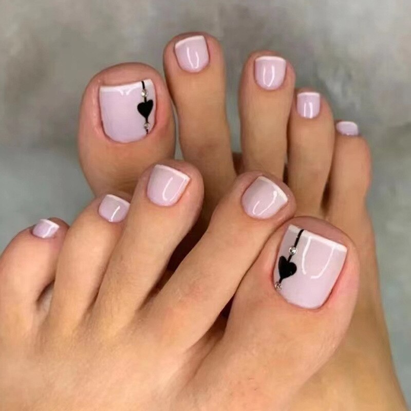 Press On Toenails Summer False Toenails For girls Cute Nail for Foot Artificial Nail tips Full Cover Nails feet False Nails T 40