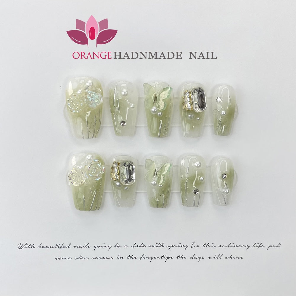 Handmade Y2k Press On Nails Reusable Decoration Fake Nails Full Cover Artificial Manicuree Wearable XS S M L Size Nails Art Spain