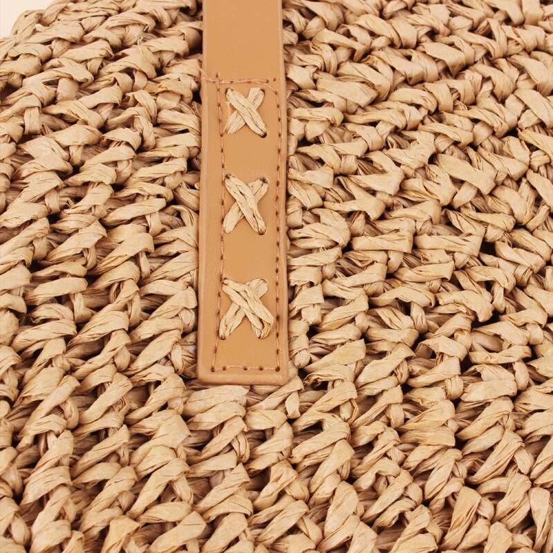 Round Straw Bags for Women Rattan Bag Handmade Woven Beach CrossBody Bag Female Message Handbag Totes