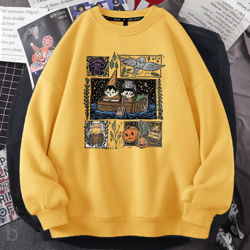 Vintage Harvest Festival Pottsfield Sweatshirt Hoodie Fall Halloween Pumkin Crewneck Sweatshirts Autumn Pullover Women Clothes yellow