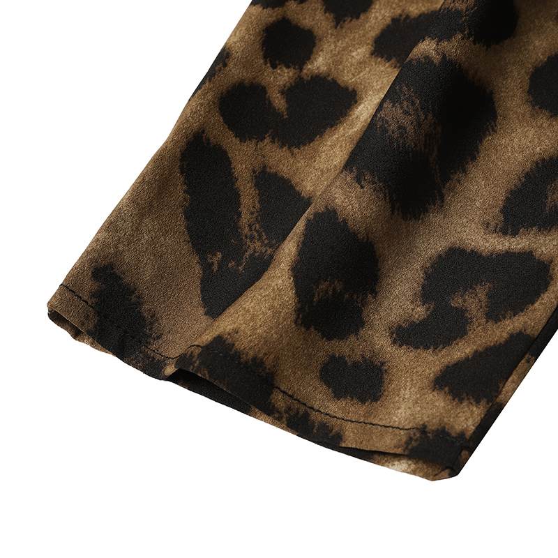 Fashion Women Leopard Print Pant Sets Casual Loose Tops and Pant Outfits Autumn Wide Leg Pant Leisure Two Piece Sets