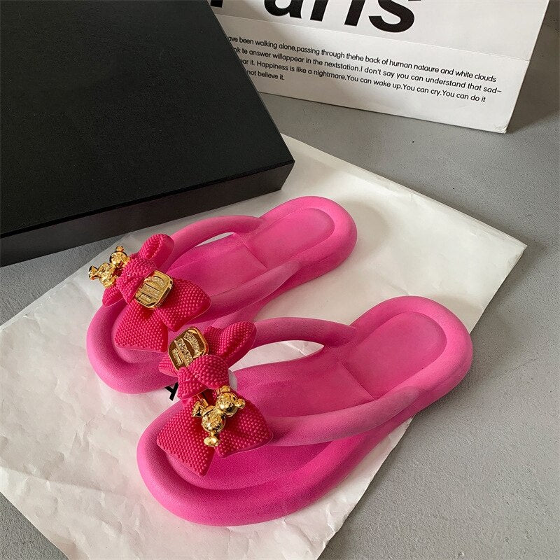 Summer Women Slippers Cute Clip Toe Flip Flops Shoes Female Platform Outdoor Fashion Beach Sandals Ladiew Casual Flat Slides