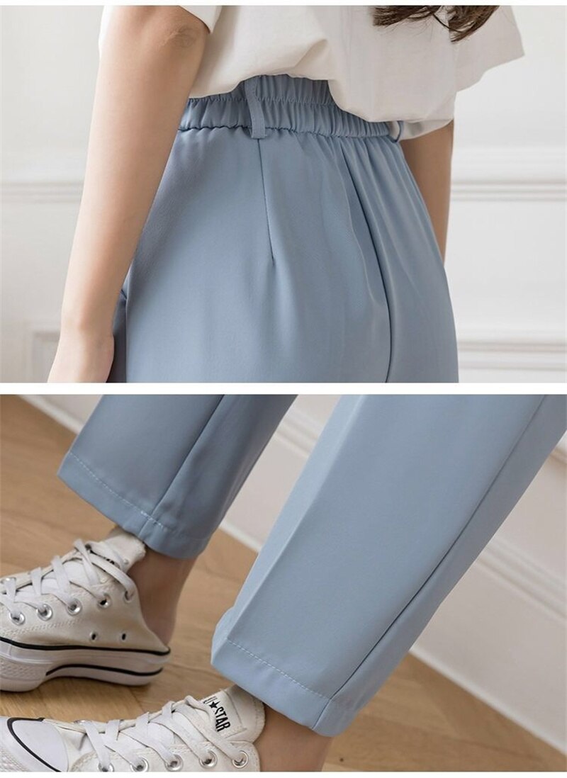 Fall Outfits Women Korean Style Casual High Waist Office Ladies Elegant Pants Black Straight Suit Pants Trousers Y2k Streetwear