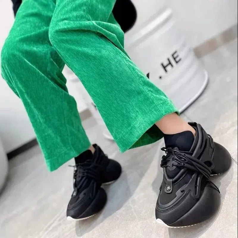 Women Sneakers Genuine leather Platform Sneakers Women Casual Shoes Chunky Sneaker 6CM Increase Designer Thick Sole Dad Shoes