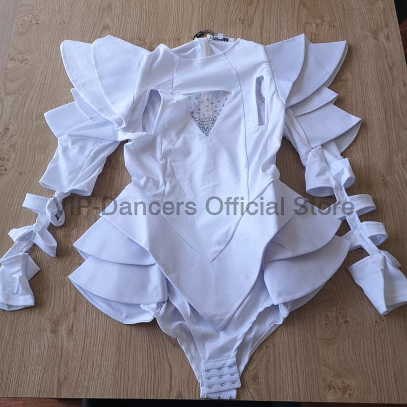 New Stage Costumes Women Nightclub Rhinestone Jumpsuit GOGO Dance Bodysuit DJ Leading Dance Rave Clothes Singer Stage Wear BL20