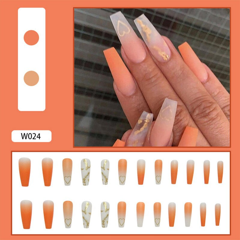 24Pcs/Box White French Fake Nails Press on Long XL Length Rhinestone Design False Nails Full Cover Acrylic Nail Tips JZJ-W024