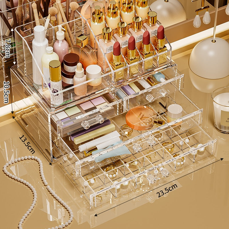 Large capacity, multiple combinations, nail jewelrystorage box, transparent multi-layer nail box, classified drawer, jewelry box