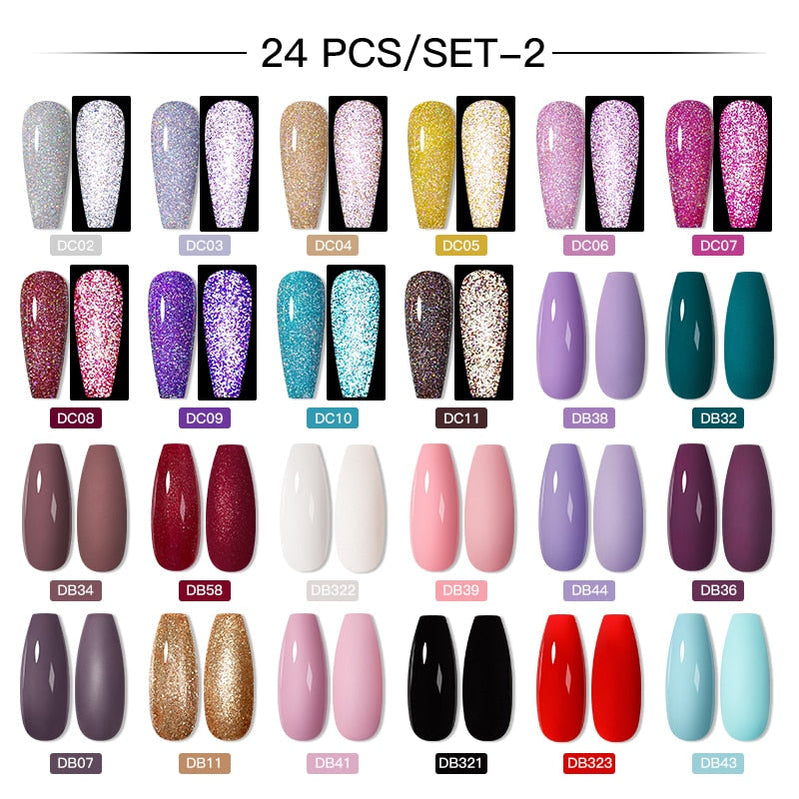 Mtssii 24/25/40/60PCS Gel Nail Polish Set Color Gel Semi Permanent UV Led Varnish Nail Art Design Soak Off Gel Set Nail Gel Set SZH17806
