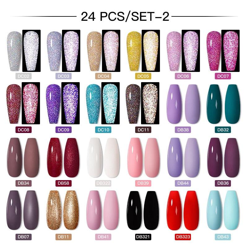 Mtssii 24/25/40/60PCS Gel Nail Polish Set Color Gel Semi Permanent UV Led Varnish Nail Art Design Soak Off Gel Set Nail Gel Set SZH17806
