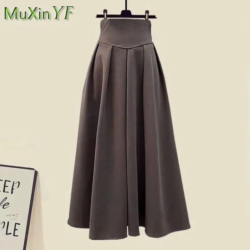 Spring Autumn in Matching Sets Women's Fashion Slim Bow Sweater+High Waist Skirt Two-piece Set Korean Chic Dress Suit