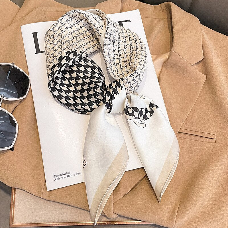 Luxury Silk Shawl Square Scarf for Women Satin Hijab Fashion Wraps Neckerchief Female Hair Bands Ribbon Headband Bandana 9