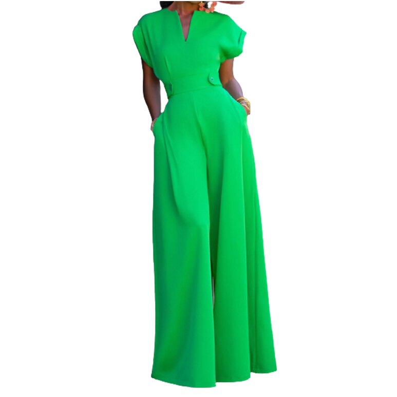 Yeezzi Female Elegant Party Jumpsuit Fashion Cap Sleeve Solid Color Wide Leg Summer Jumpsuits For Women New
