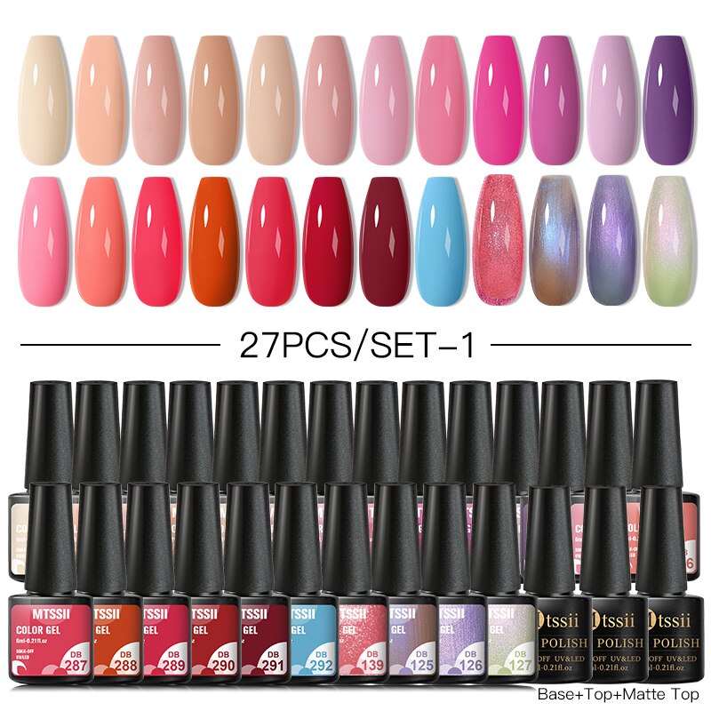 Mtssii 24/25/40/60PCS Gel Nail Polish Set Color Gel Semi Permanent UV Led Varnish Nail Art Design Soak Off Gel Set Nail Gel Set SZH17681