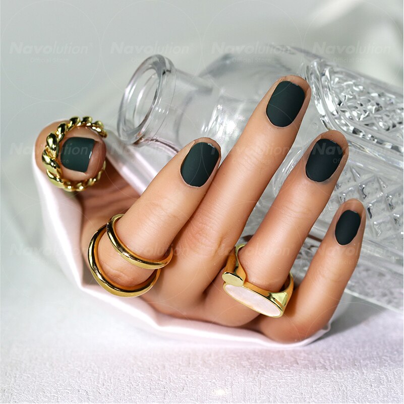 Navolution 24Pcs/Set DIY Manicure Wearable Fake Nails press on Detachable Finished Fingernails Ballet Square Head Almond Short