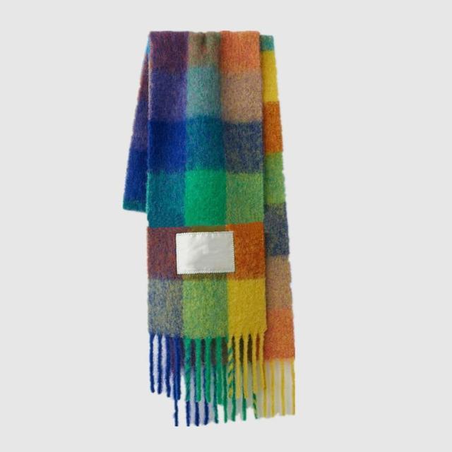 New Scarf Autumn and Winter Multicolor Thickened Plaid Scarf The Same Length Warm Shawl For Men and Women Scarves
