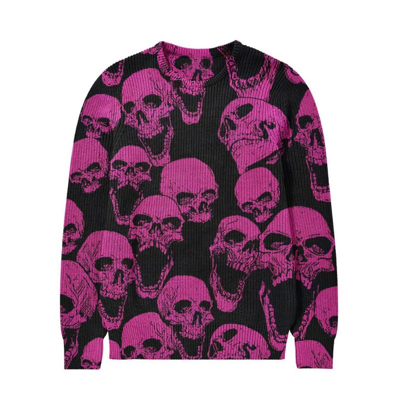 Fashion Hip Hop Streetwear Men's Sweater Autumn Winter New Coats Men Sweaters Halloween style Male Knitted Pullover Unisex