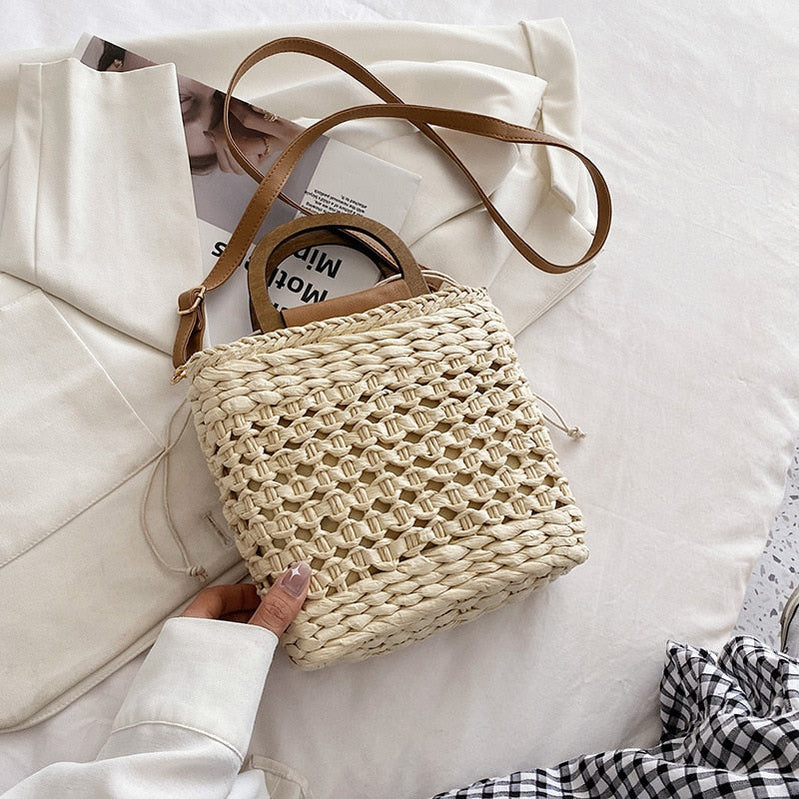 JIOMAY Luxury Bags for Women Straw Bags Weave Tote Bags Designer Handbag Summer Purse Drawstring Closure Beach Shoulder Bag mibaise Spain
