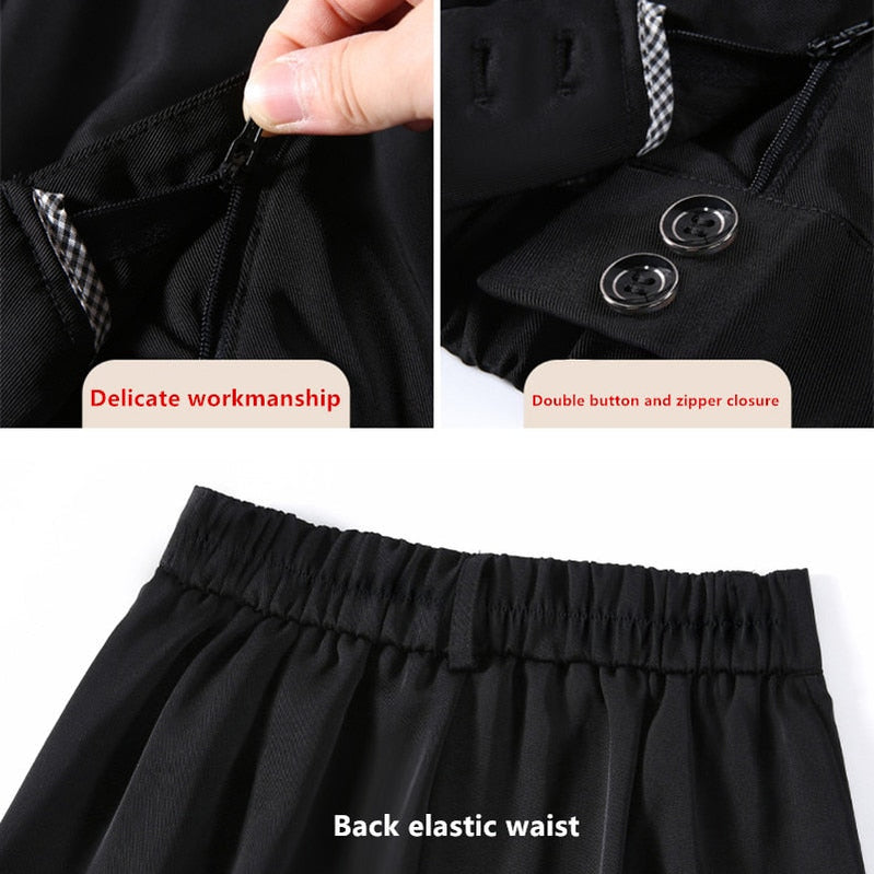 Women'S New High Waist Draping Loose Casual Straight Leg Floor Length Trousers Class Professional Wide Pants