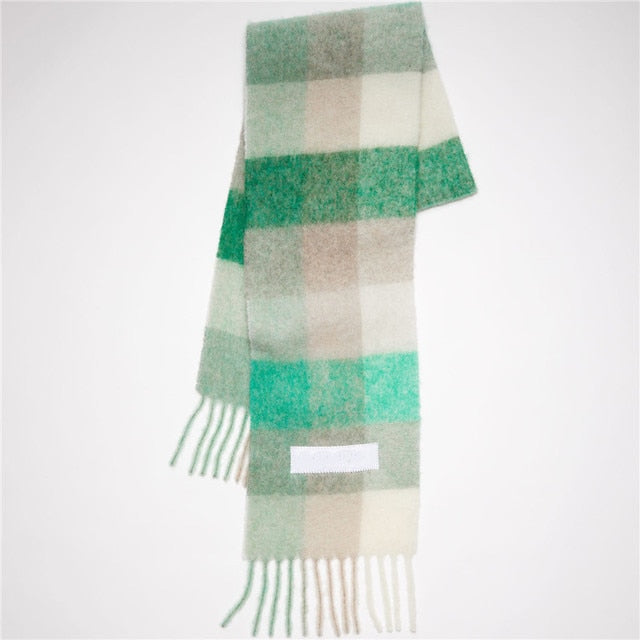 New Scarf Autumn and Winter Multicolor Thickened Plaid Scarf The Same Length Warm Shawl For Men and Women Scarves