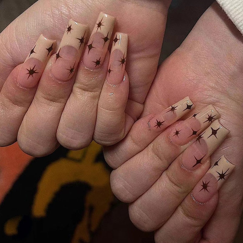 Fake Nails Heart Pattern Full Cover Fake Nails DIY Glue Press On Nails Nail Supplies For Professionals