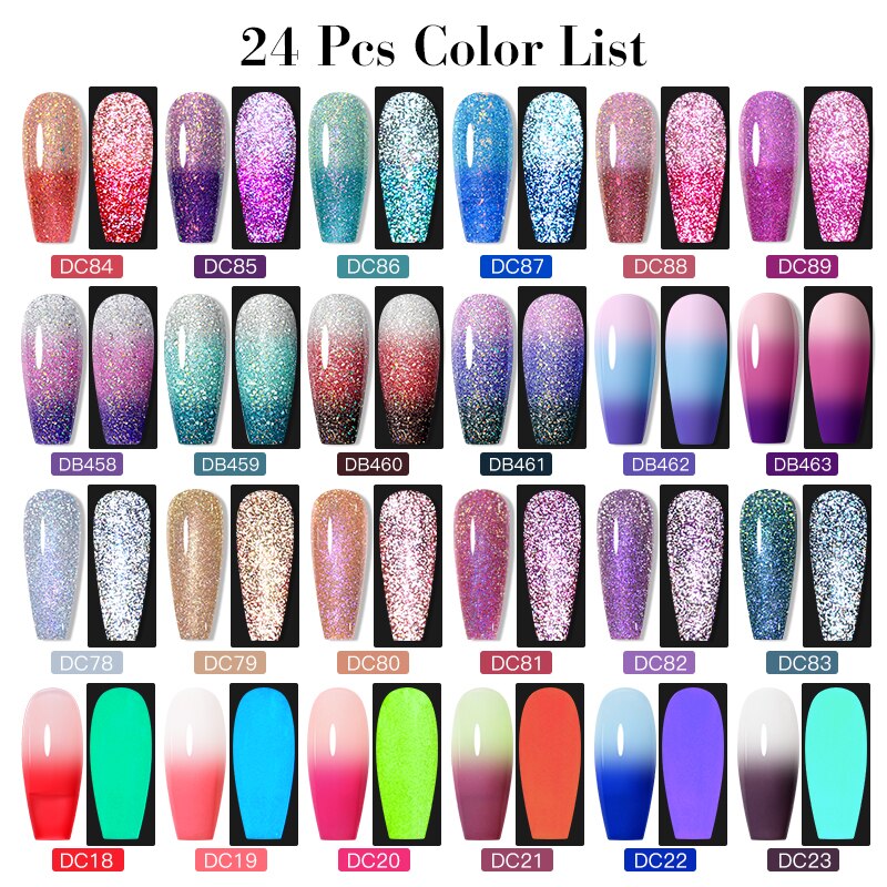 Mtssii 24/25/40/60PCS Gel Nail Polish Set Color Gel Semi Permanent UV Led Varnish Nail Art Design Soak Off Gel Set Nail Gel Set NZH20531