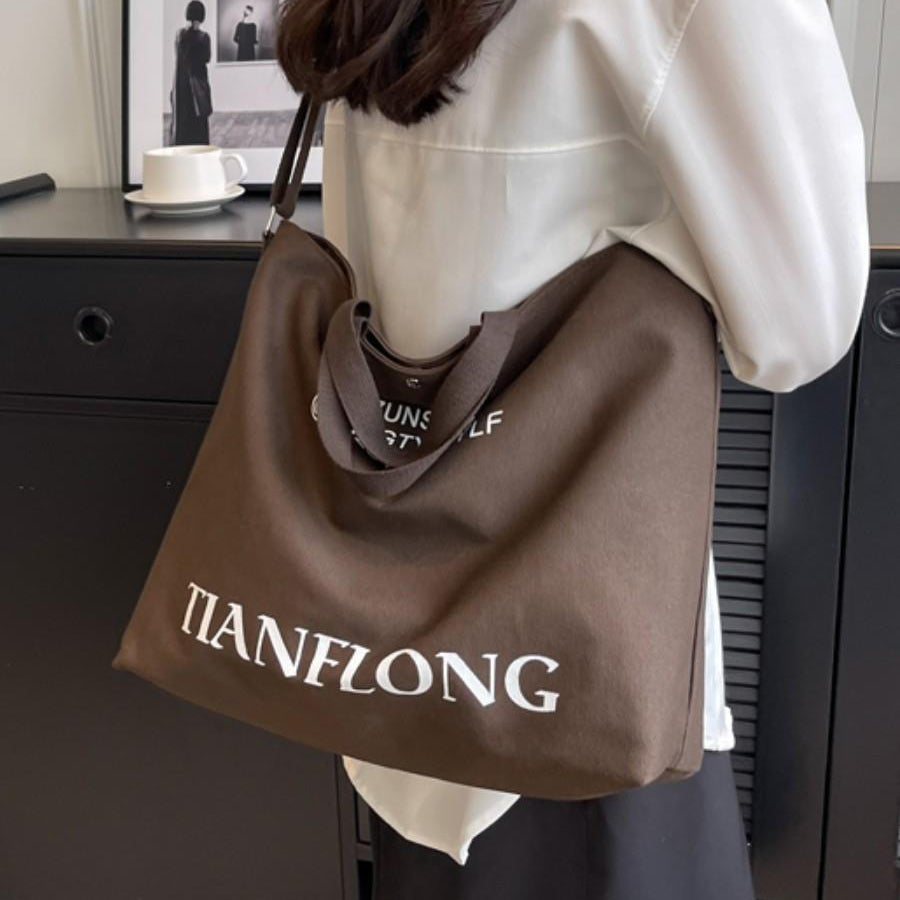Large Capacity Summer Casual Canvas Tote Women Shoulder Bags Luxury Designer Trendy Ladies Handbags Simple Crossbody Work