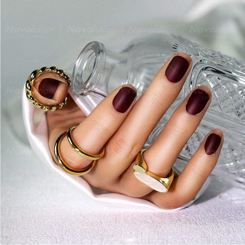 Navolution 24Pcs/Set DIY Manicure Wearable Fake Nails press on Detachable Finished Fingernails Ballet Square Head Almond Short