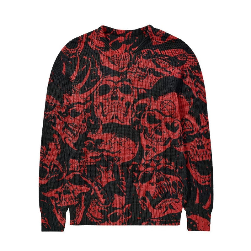 Fashion Hip Hop Streetwear Men's Sweater Autumn Winter New Coats Men Sweaters Halloween style Male Knitted Pullover Unisex