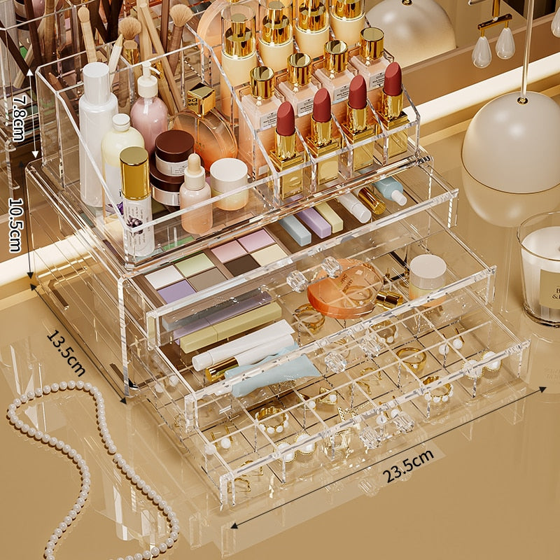 Large capacity, multiple combinations, nail jewelrystorage box, transparent multi-layer nail box, classified drawer, jewelry box