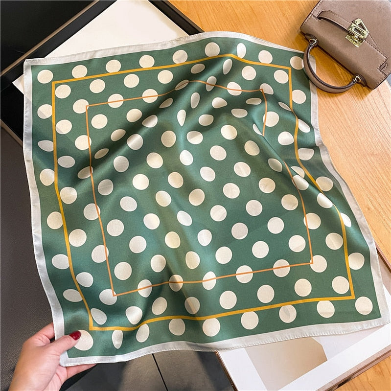 Classice 100% Silk Square Scarf Women Print Stripe Hair Band Wrist Foulard England Style Neckerchief Bandana Echarpe FZ213-1