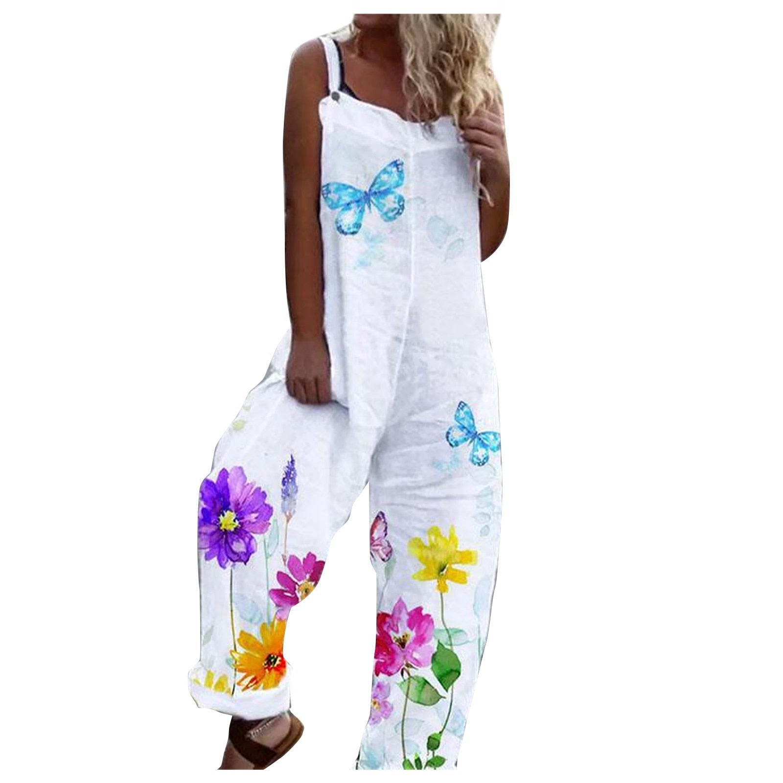 Woman Summer Jumpsuits Fashion Anchor Print Suspender Jumpsuit Casual Sexy Sleeveless Romper Elegant Streetwear H