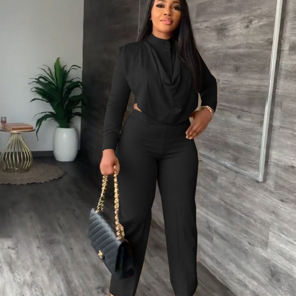 Elegant Fall Two Piece Sets Women Outfits Crop Top Office Lady Suits Plus Size Clothing 2 Piece Loungewear for Women