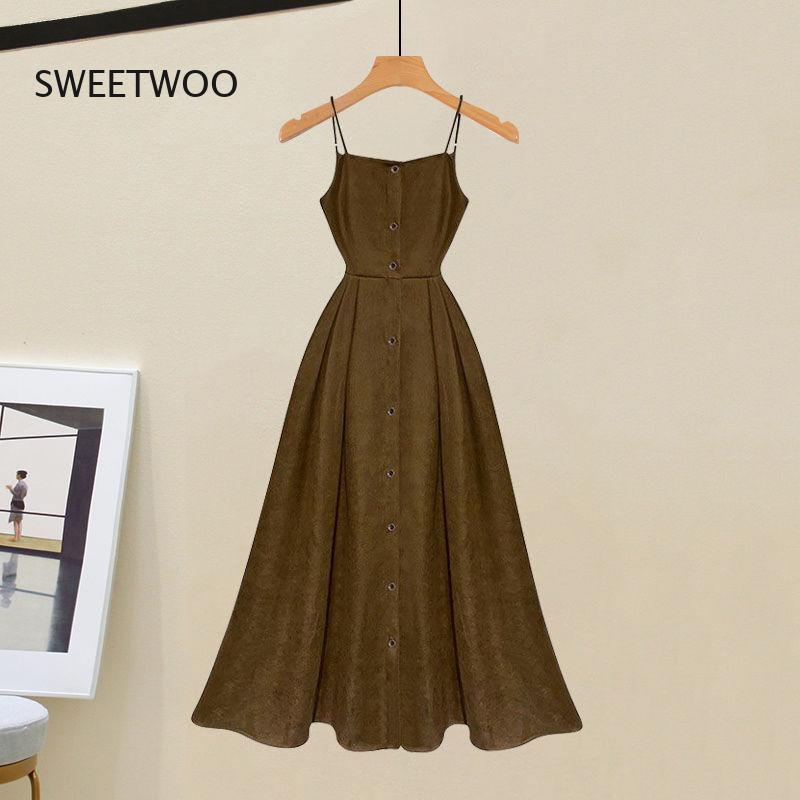 Women's Spring Autumn Single/outfits 2023 New Age Reducing Slim Covering Sweater with Waist Wrapped Dress Two Piece Set