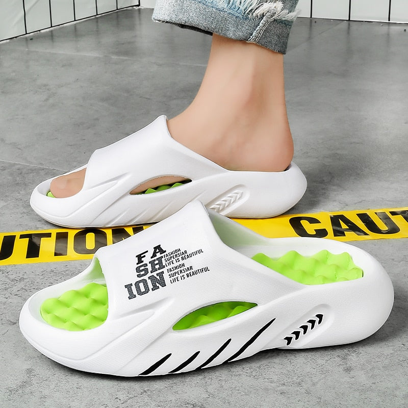 2023 Summer Men Massage Slippers Sides Indoor Outdoor Sandals Beach Casual Shoes Soft Sole Slides Men Flip-flops Men's Sandals