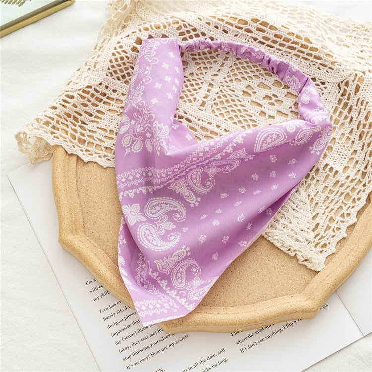 Chiffon Printing Flower Bandana Hair Scarf Headband for Women Vintage Long Ribbon Scrunchie Beach Bandanas Hair Accessories 15