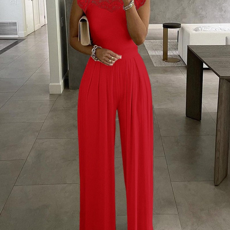 Elegant Slim Office Lady Black Strapless Jumpsuits for women Summer New Sexy Sleeveless White Red Wide leg Jumpsuits 9