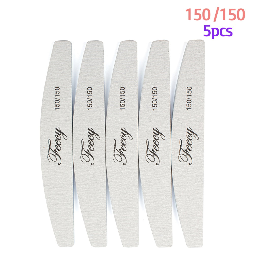 Nail File Buffer Double Side Of The Nail File Buffer 100/180 Trimmer Lime Buffer In The Nail Art Ongle Nail Art Tool 150Grit 5pcs