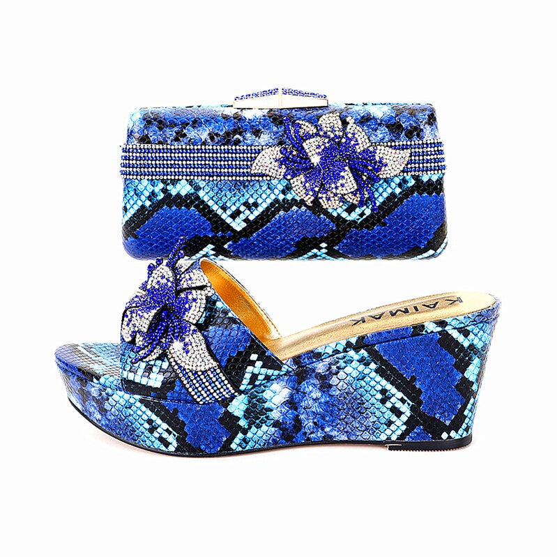 Italian Design Shoe Bag Set Women Summer Thick Bottom -Suitable for Wedding Party Size 37 to Size 44 3