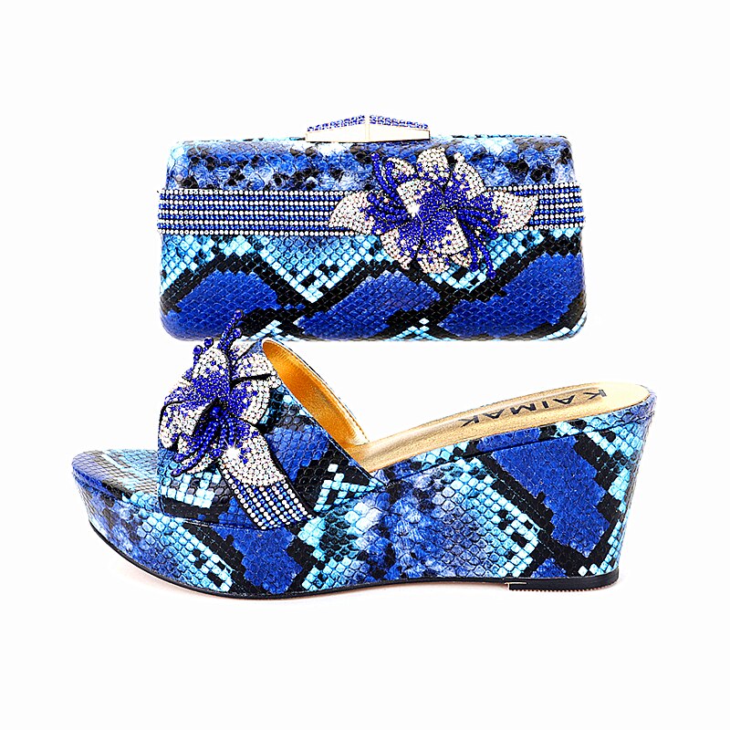 Italian Design Shoe Bag Set Women Summer Thick Bottom -Suitable for Wedding Party Size 37 to Size 44 3